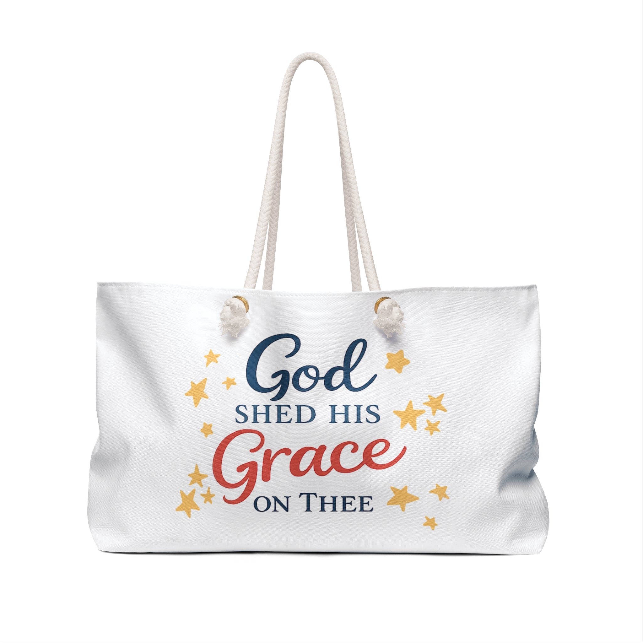 God Shed His Grace on Thee Weekender Bag Patriotic Christian Travel Tote