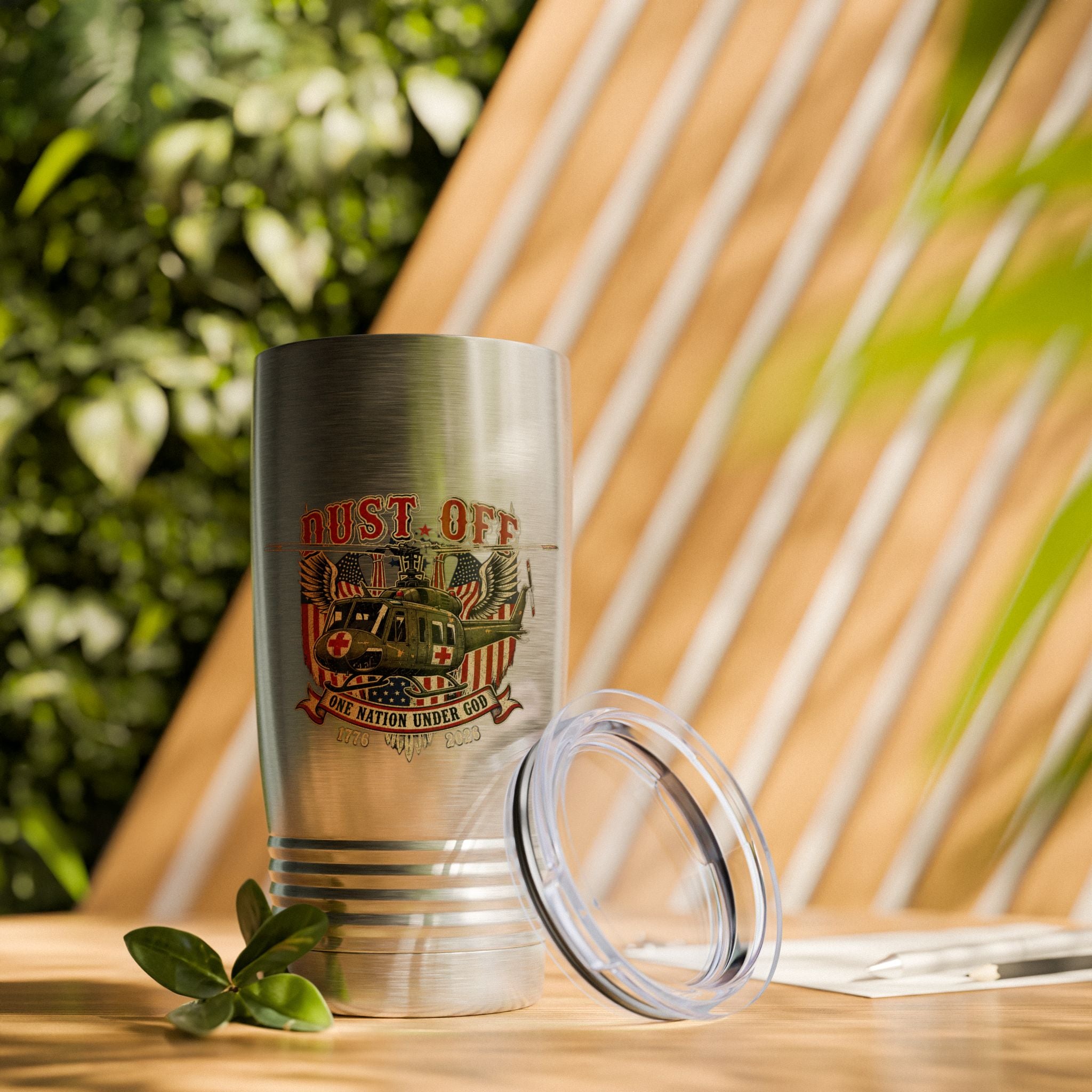 Dust Off Military Helicopter Tumbler — 20oz Patriotic Army Medevac Gift for Veterans