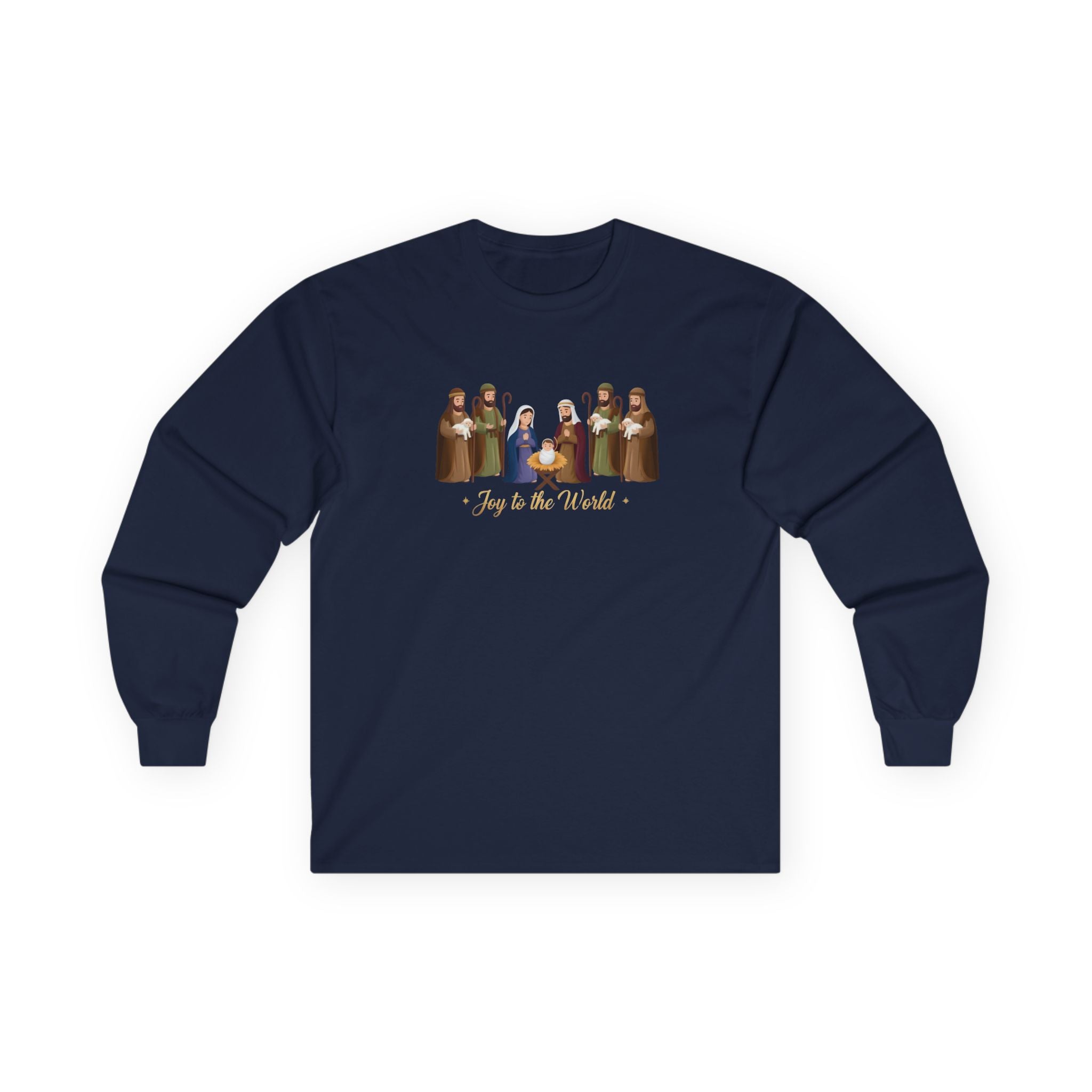 "Joy to the World" Christmas Nativity Long Sleeve Tee