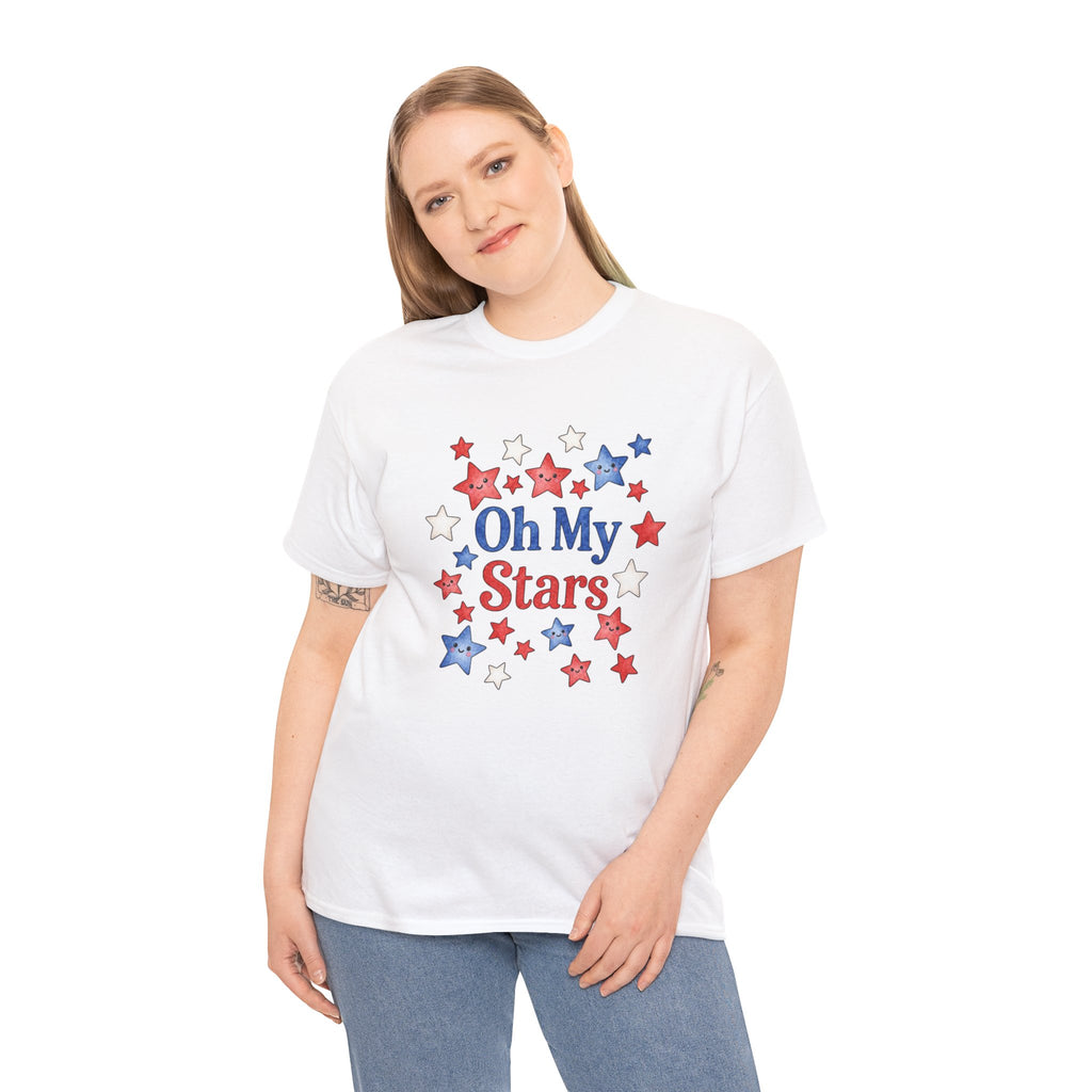 Oh My Stars T-Shirt - Patriotic Red White and Blue Women's Tee