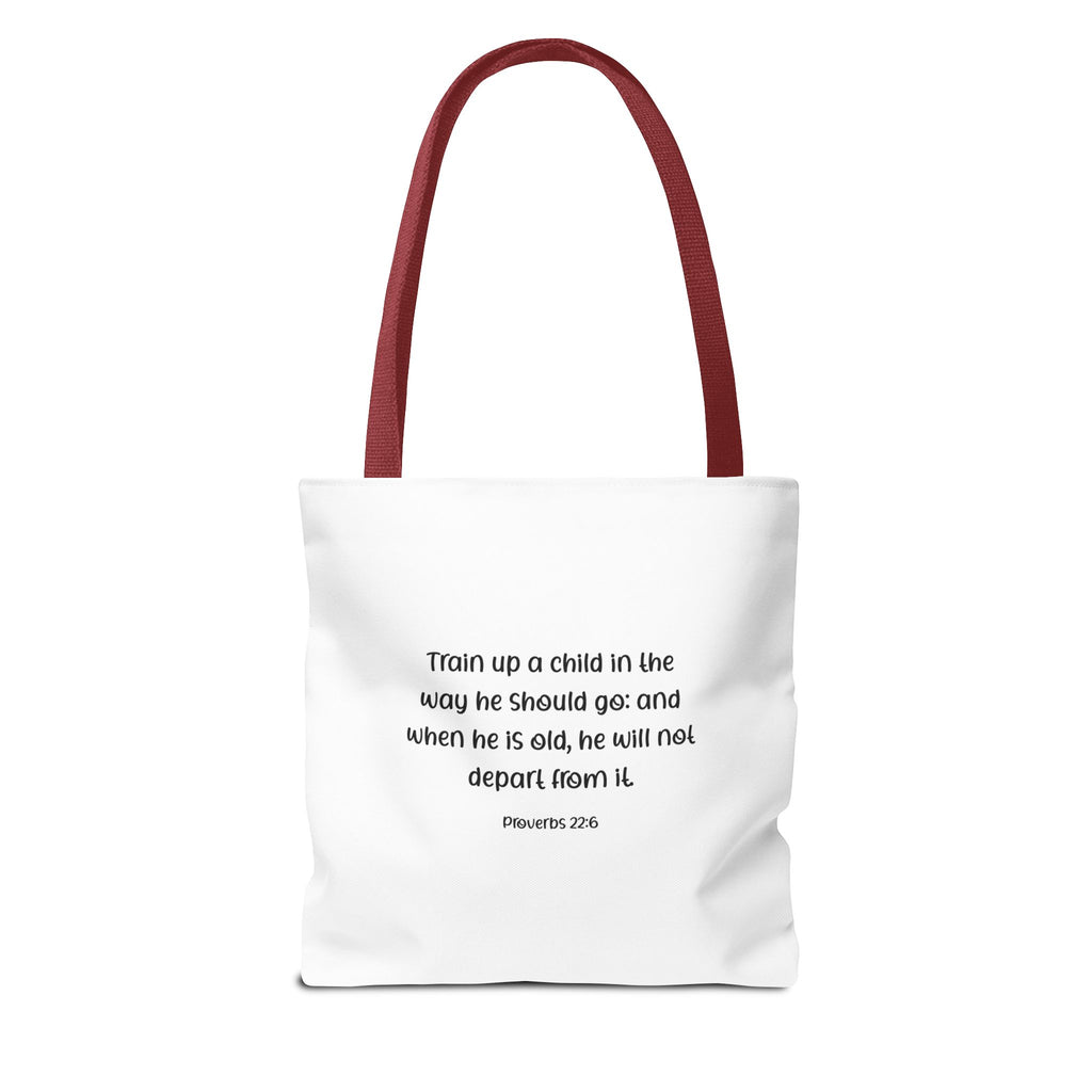 Christian Teacher Tote Bag – Proverbs 22:6 Bible Verse – Teacher Appreciation Gift
