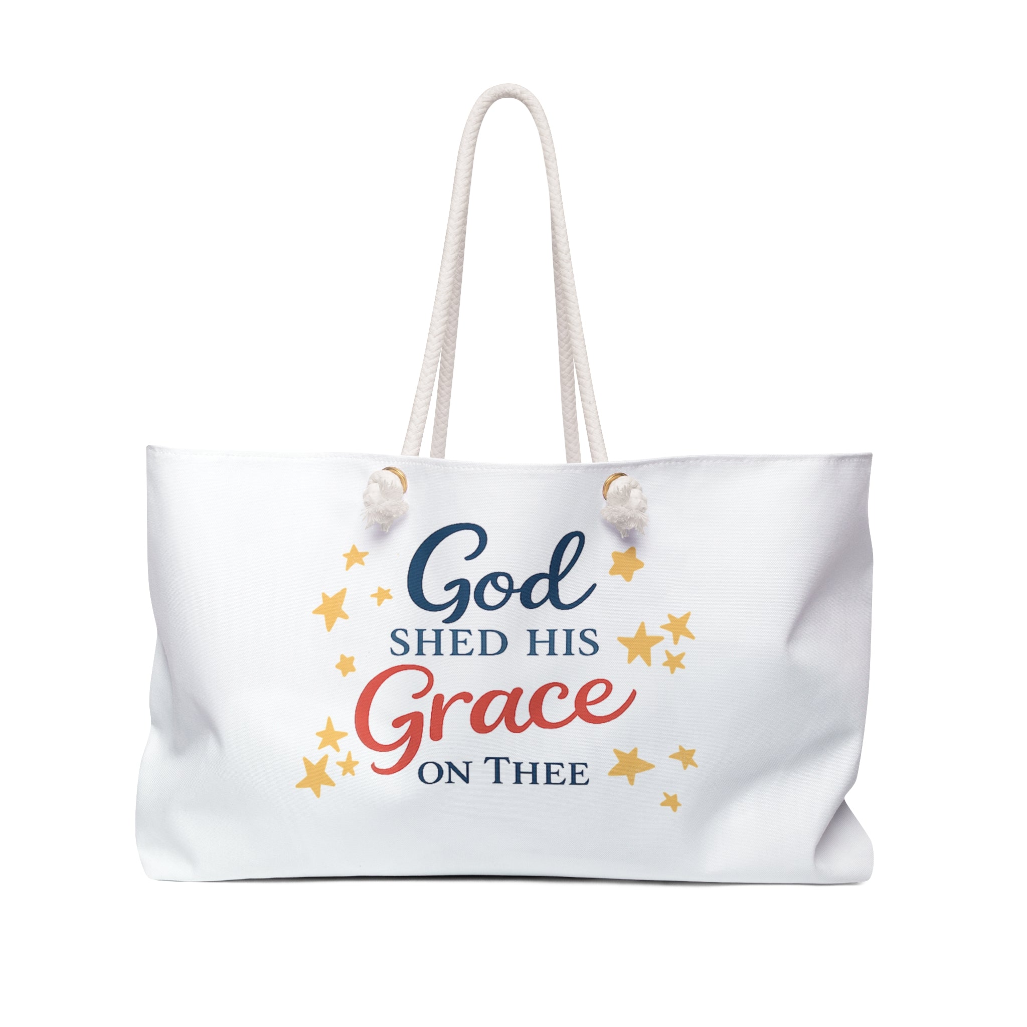 God Shed His Grace on Thee Weekender Bag Patriotic Christian Travel Tote