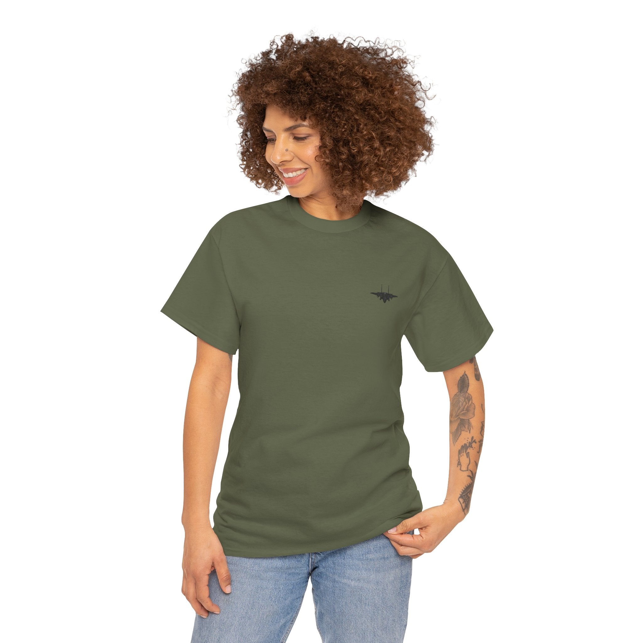 America 250 Years Strong Military Green Graphic Tee | Tactical Patriotic Fighter Jet T-Shirt