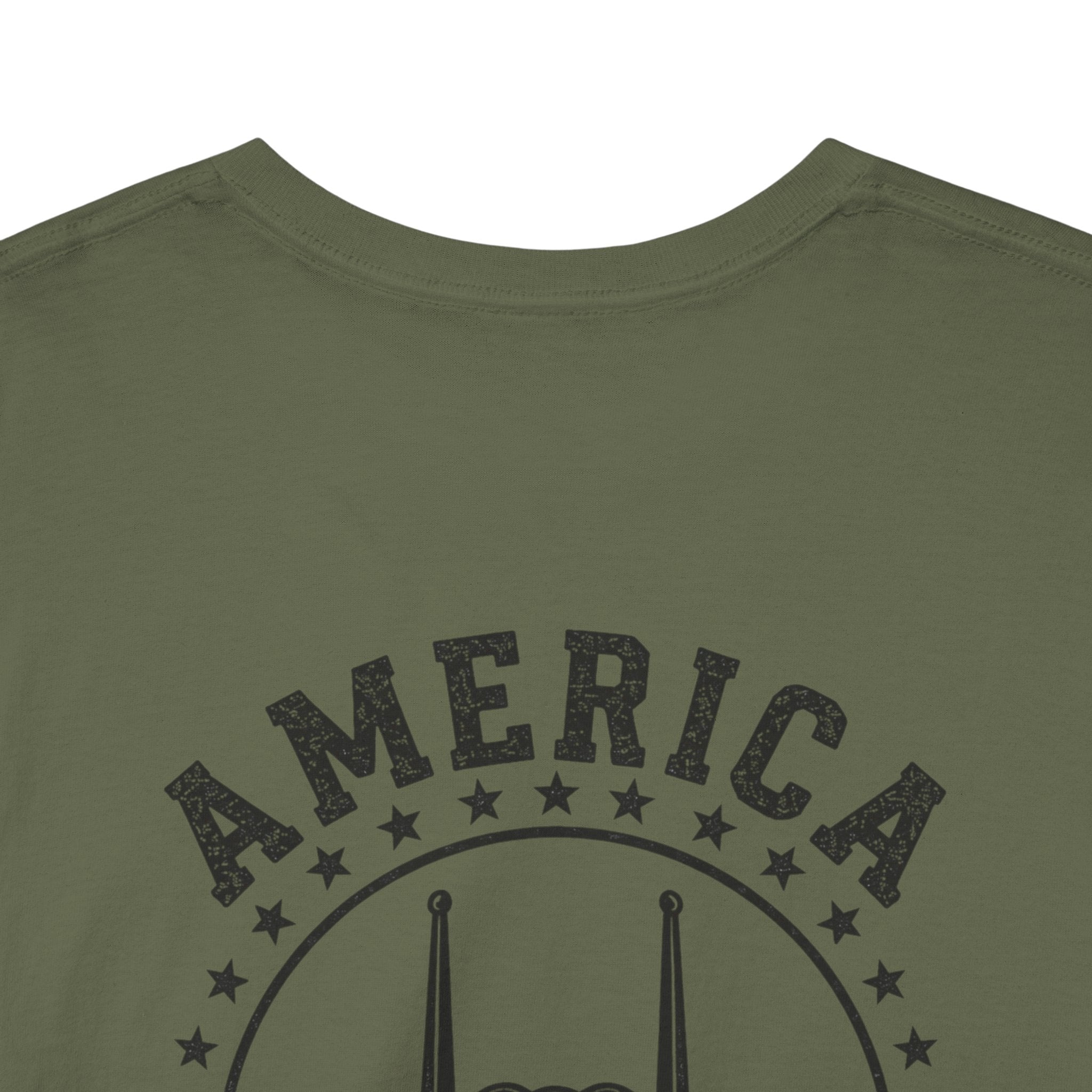 America 250 Years Strong Military Green Graphic Tee | Tactical Patriotic Fighter Jet T-Shirt