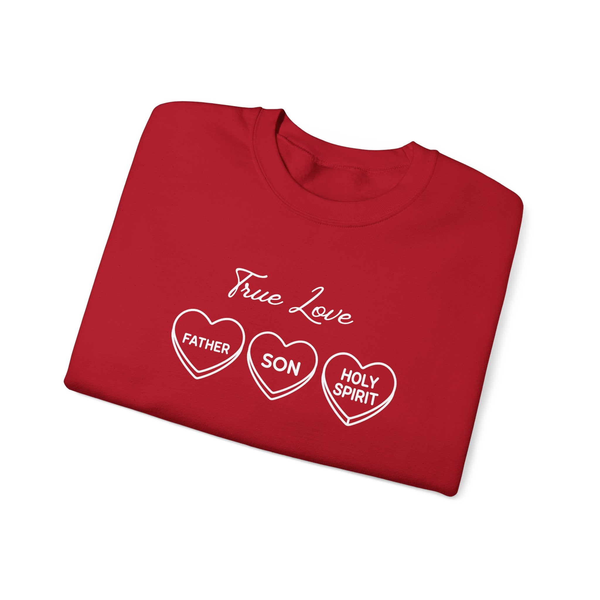 True Love Hearts Faith Sweatshirt | Father Son Holy Spirit Faith Crewneck