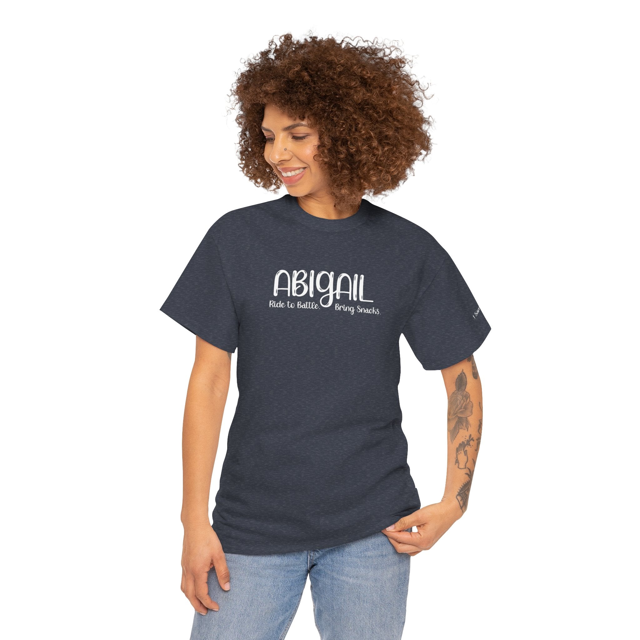 Abigail Shirt – Ride to Battle, Bring Snacks – Christian T-Shirt – Women of the Bible – Funny Faith Shirt