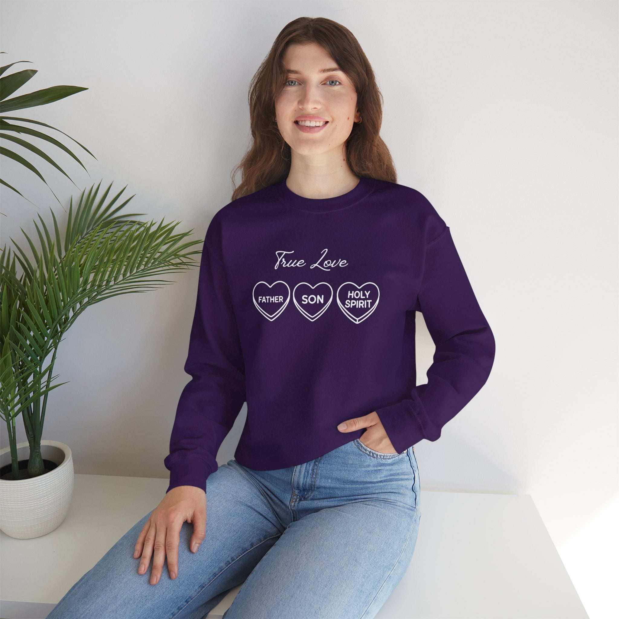 True Love Hearts Faith Sweatshirt | Father Son Holy Spirit Faith Crewneck