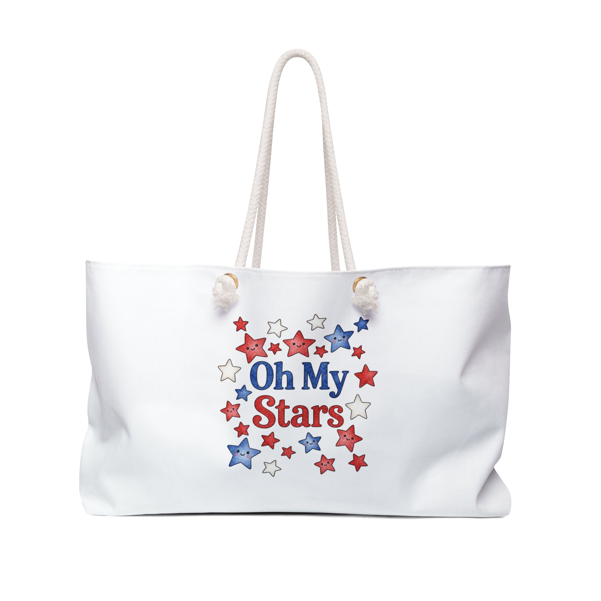 Oh My Stars Weekender Bag Patriotic Red White and Blue Travel Tote