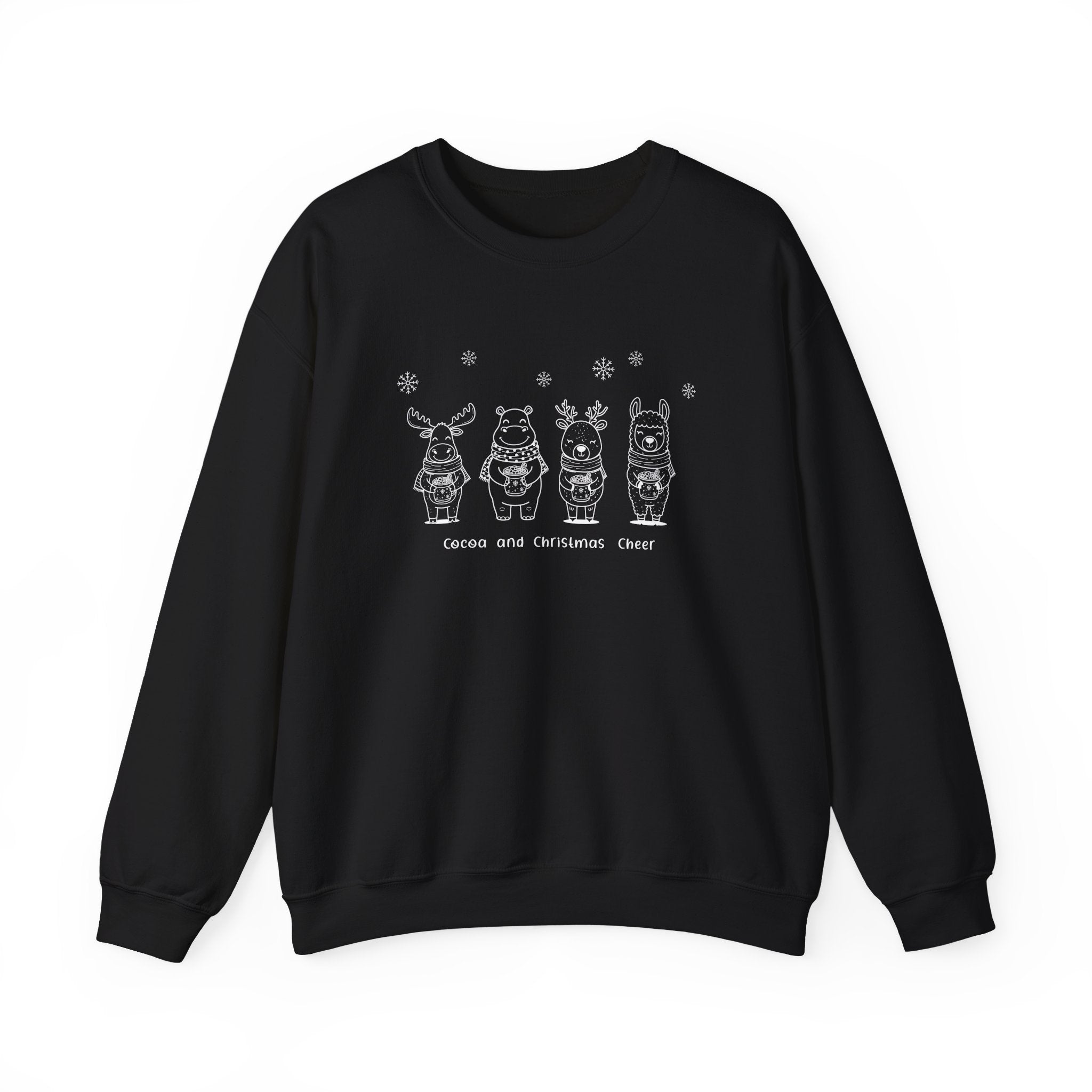 Christmas Crewneck Sweatshirt — Cute 'Cocoa and Christmas Cheer' Holiday Sweater