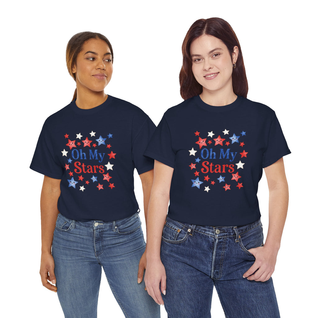 Oh My Stars T-Shirt - Patriotic Red White and Blue Women's Tee