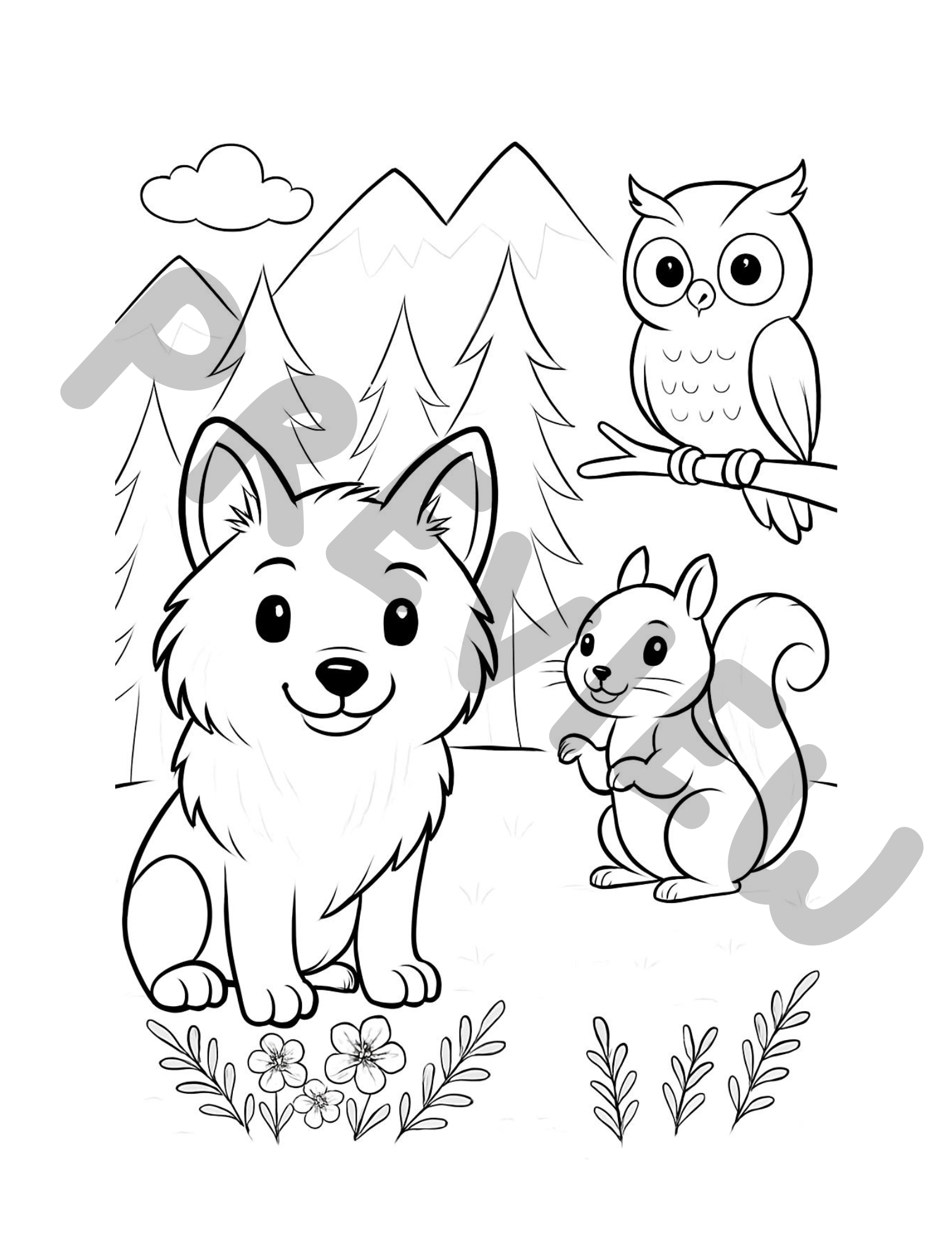 Cabin-Forest Coloring Pages (KJV Bible Verse, 12 pg Instant Download