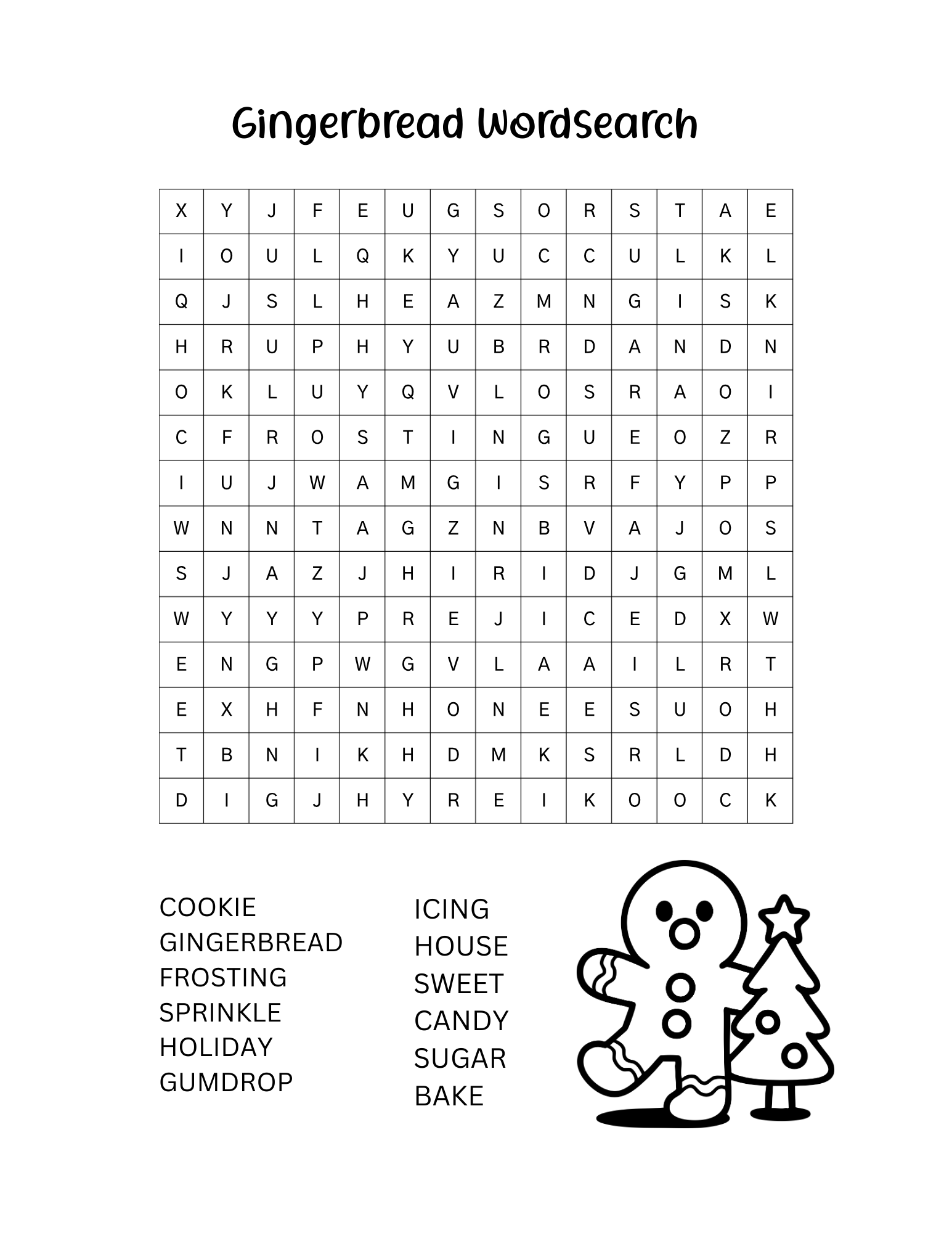 Gingerbread Activity Pack – 11 Page Printable Coloring Pages & Word Search | Christmas Kids Activity Download
