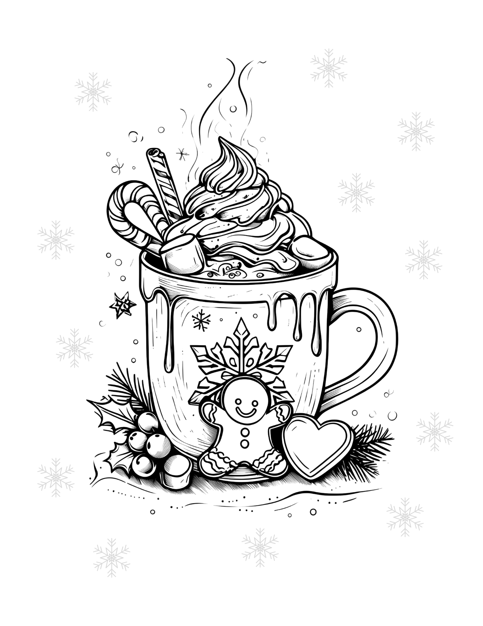 Gingerbread Activity Pack – 11 Page Printable Coloring Pages & Word Search | Christmas Kids Activity Download
