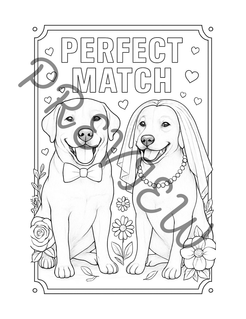 Wedding Party Coloring Pages (17 pg Instant Download)