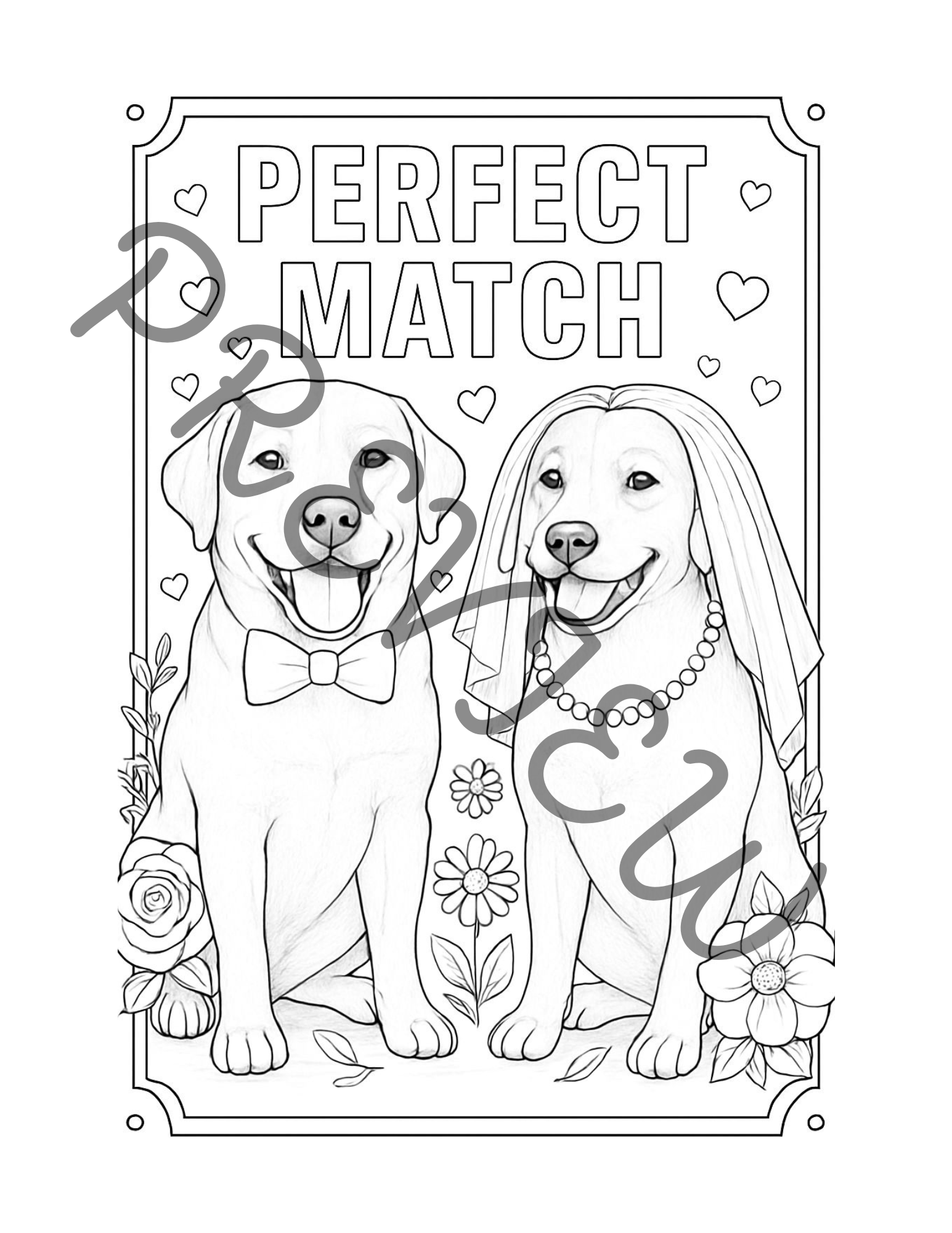 Wedding Party Coloring Pages (17 pg Instant Download)