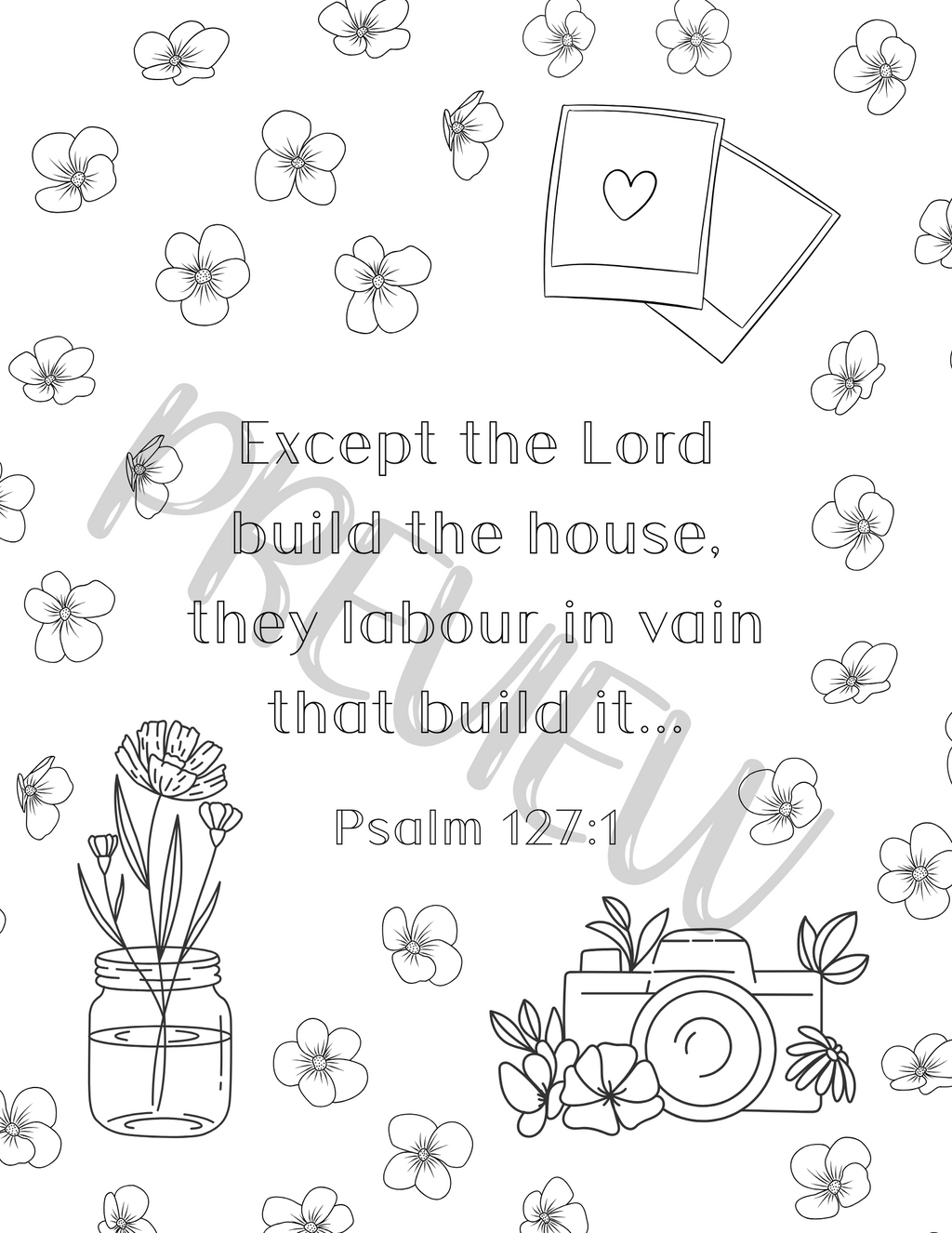 Wedding Scripture Coloring Pages (KJV Bible Verse, 9pg Instant Download)